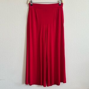 Kettlewell Women Small Stretchy Red Palazzo Wide Leg 2-Pocket Pull‎ On Pants
